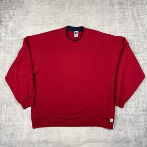 Russell Athletic Sweatshirt Mens 2XL Red Vintage 90s Made in USA Blank Crewneck